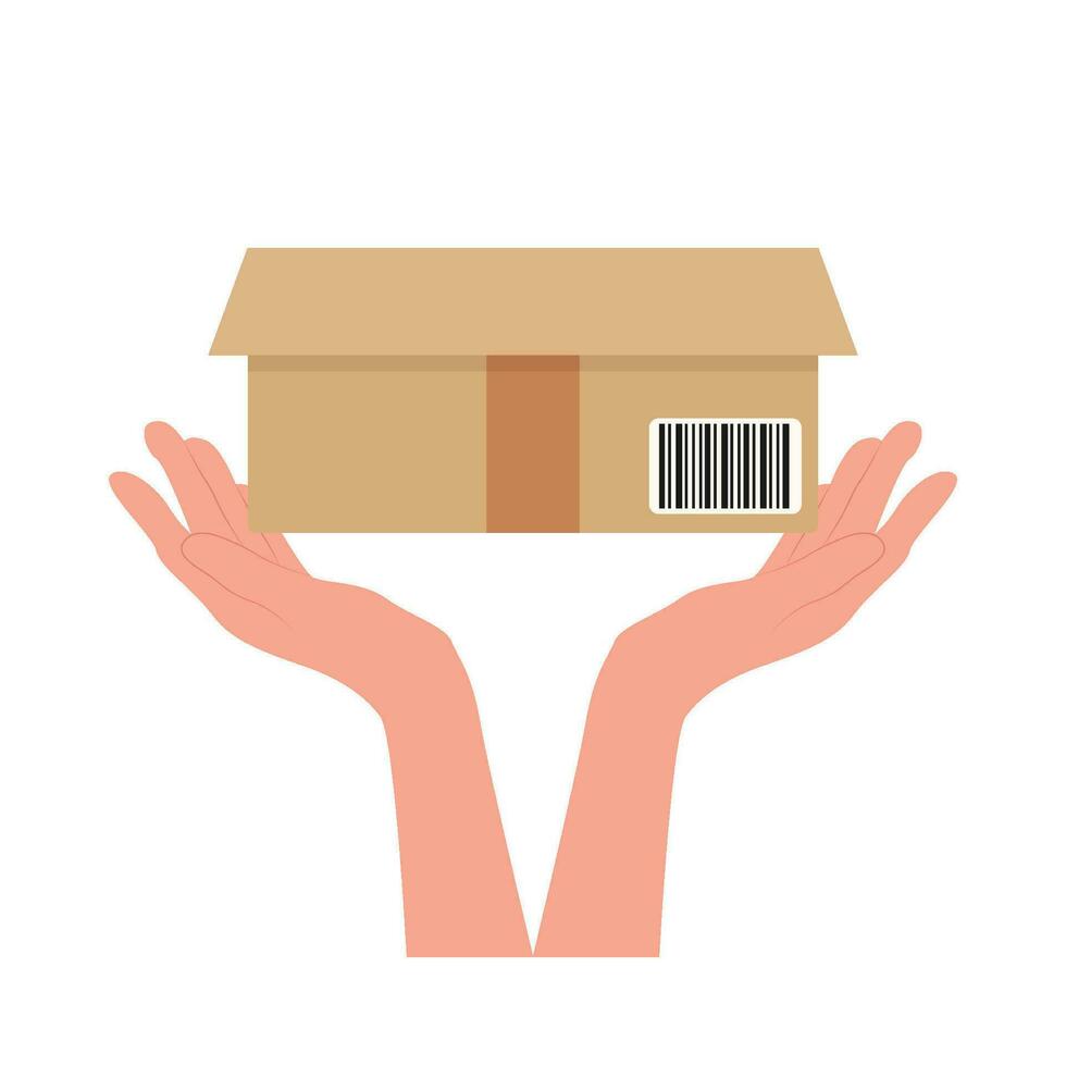 box in hand illustration vector
