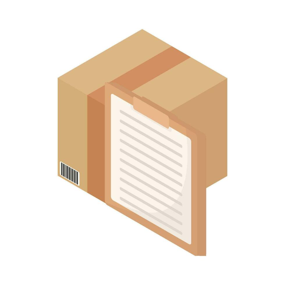 box delivery with document illustration vector