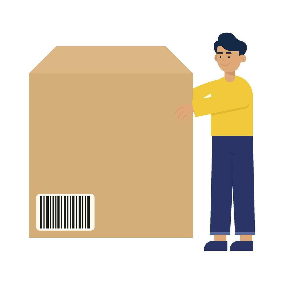 customer with box delivery illustration vector