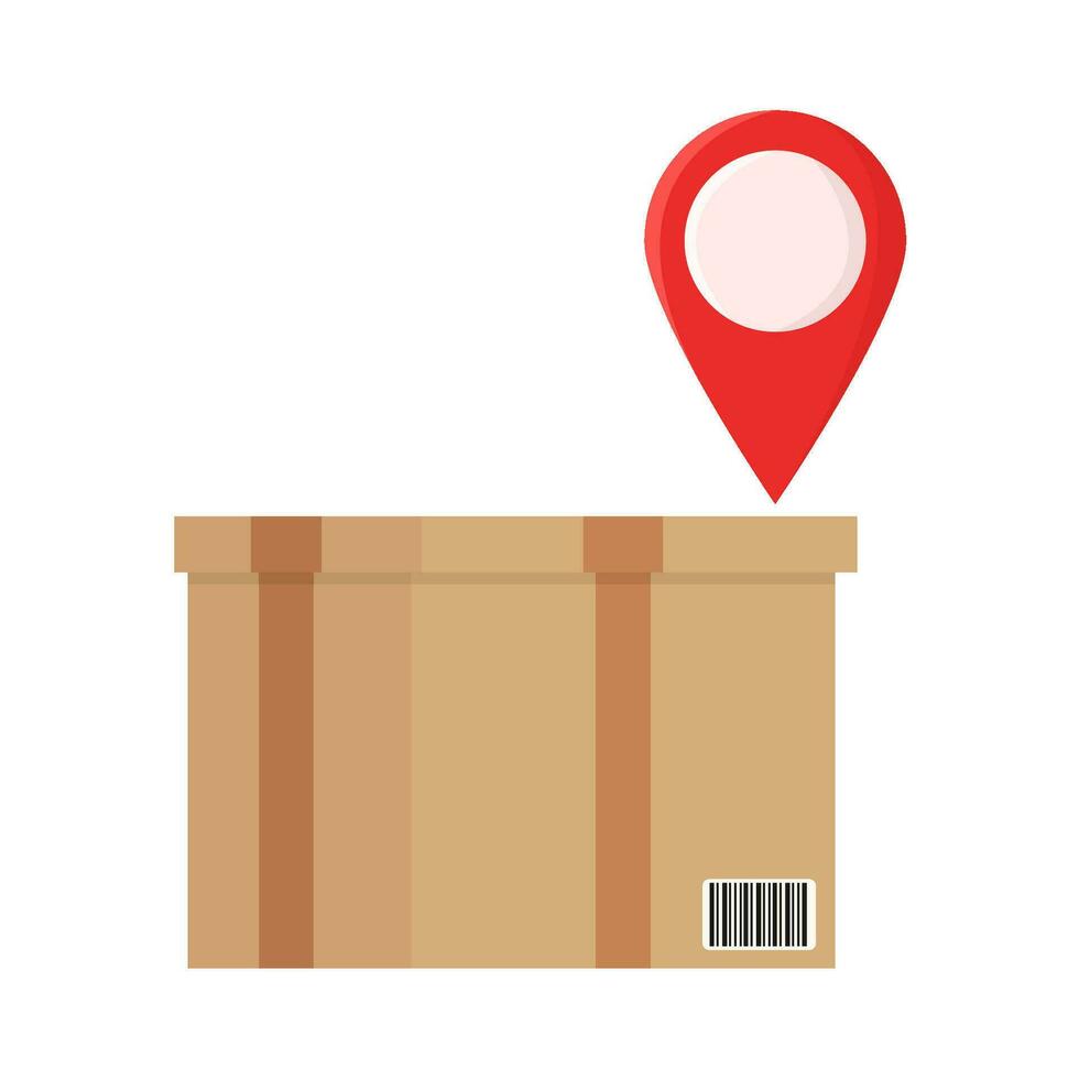 location with box delivery illustration vector
