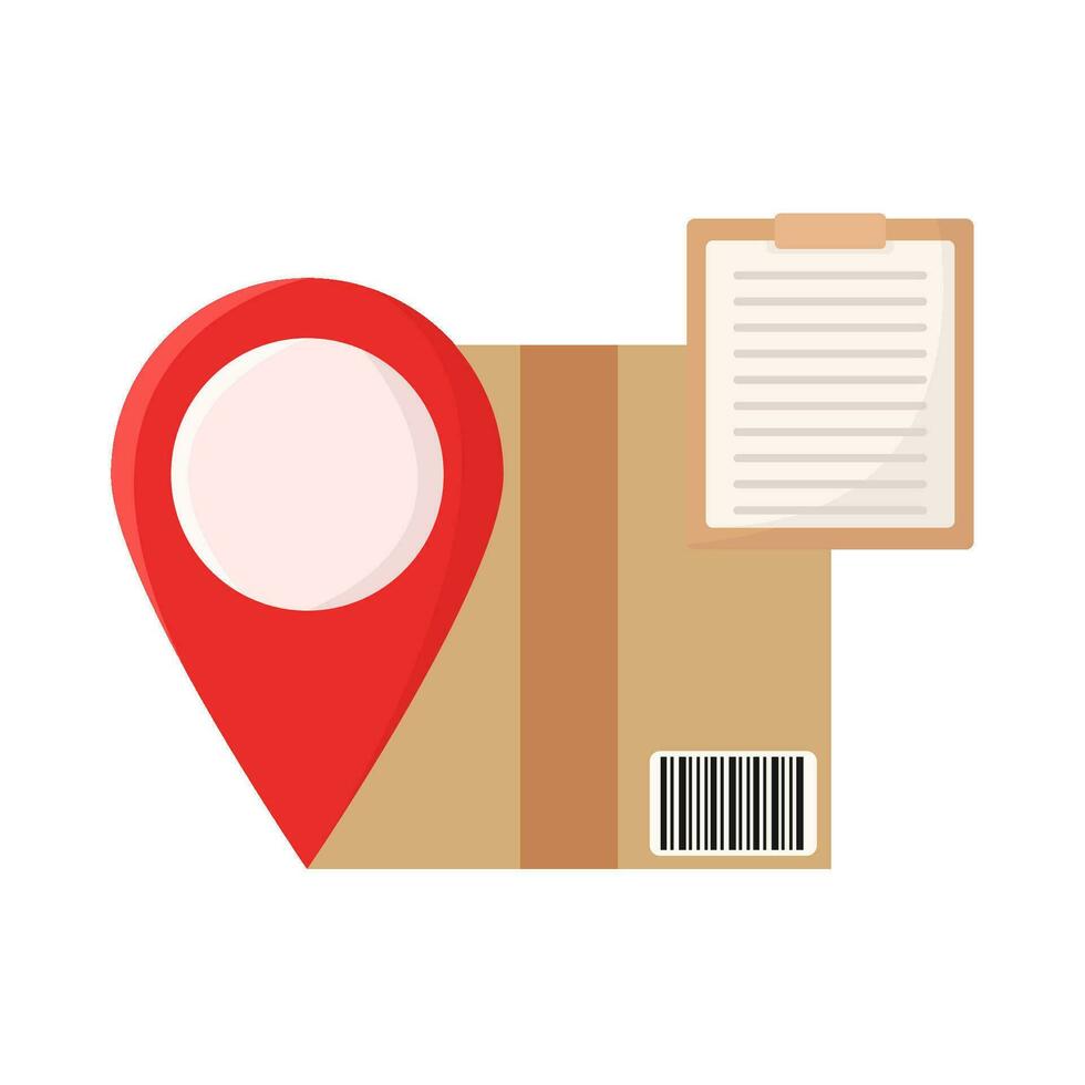 box delivery, document with location illustration vector