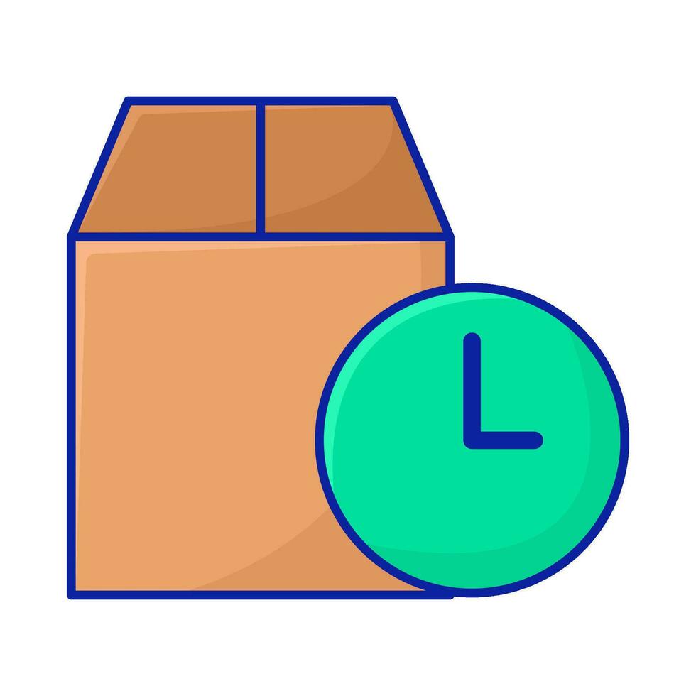 box delivery with time illustration vector
