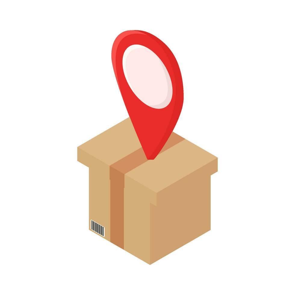 location with box delivery illustration vector