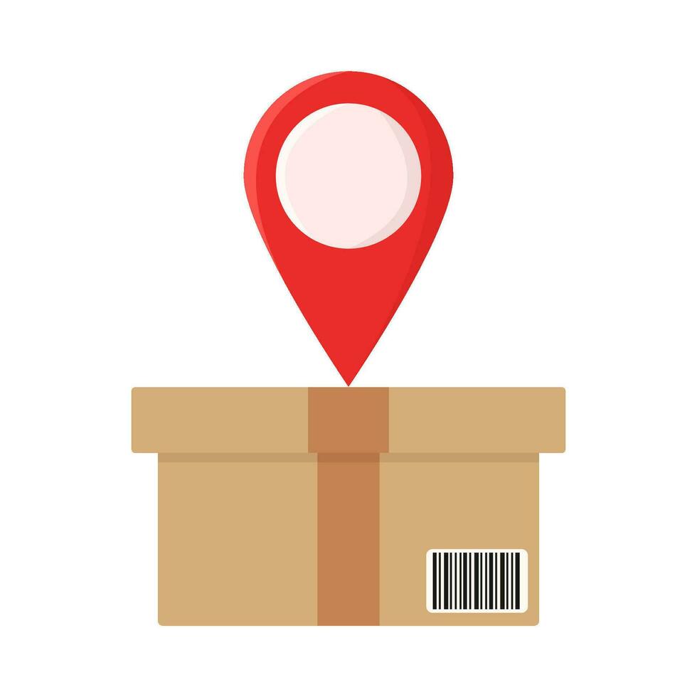 location with box delivery illustration vector