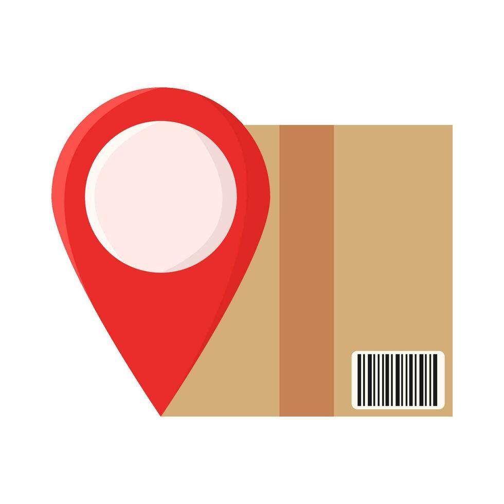 location with box delivery illustration vector