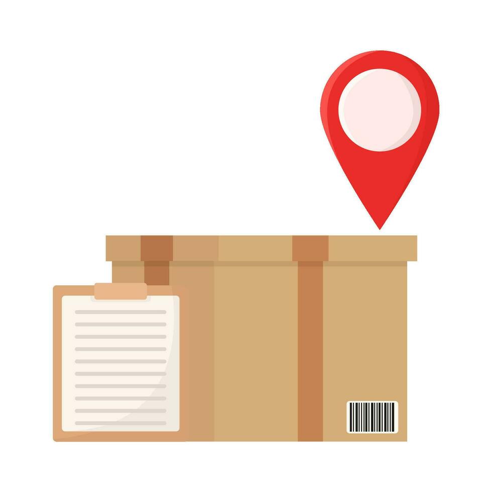 box delivery, location with document illustration vector