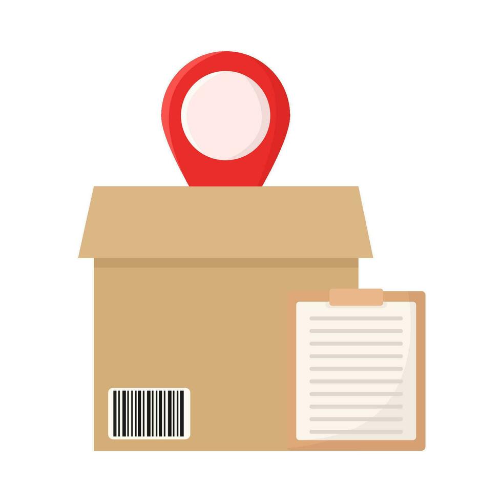 box delivery, document with location illustration vector