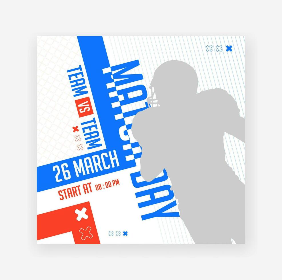 Sports match day social media template design vector