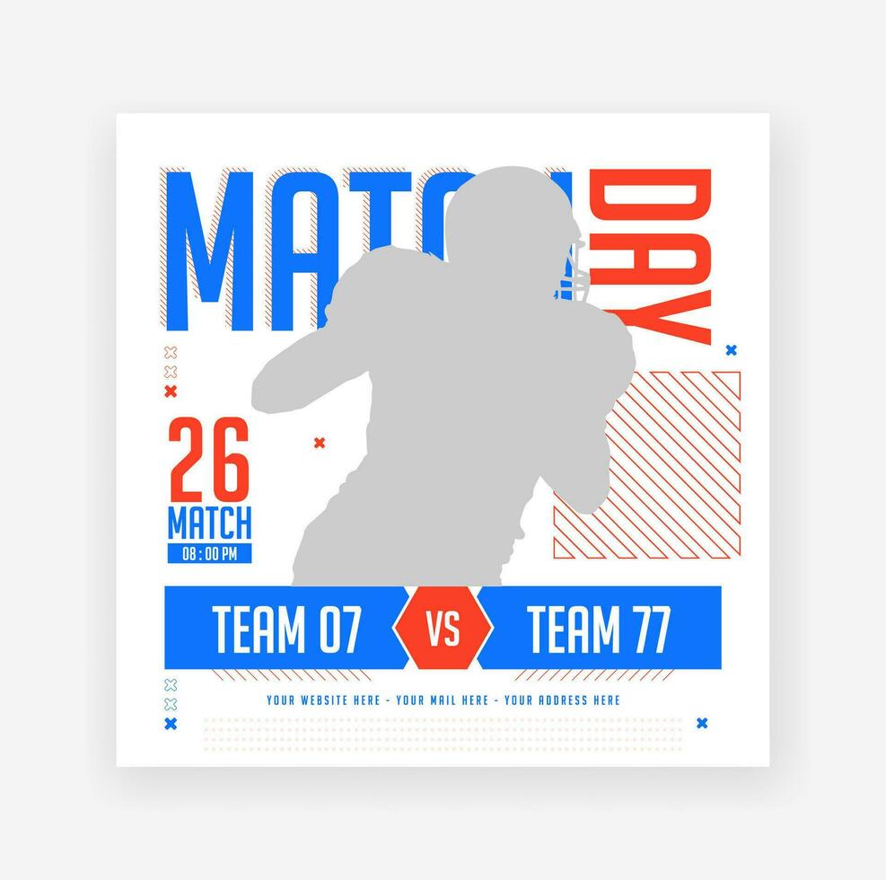 Sports match day social media template design vector