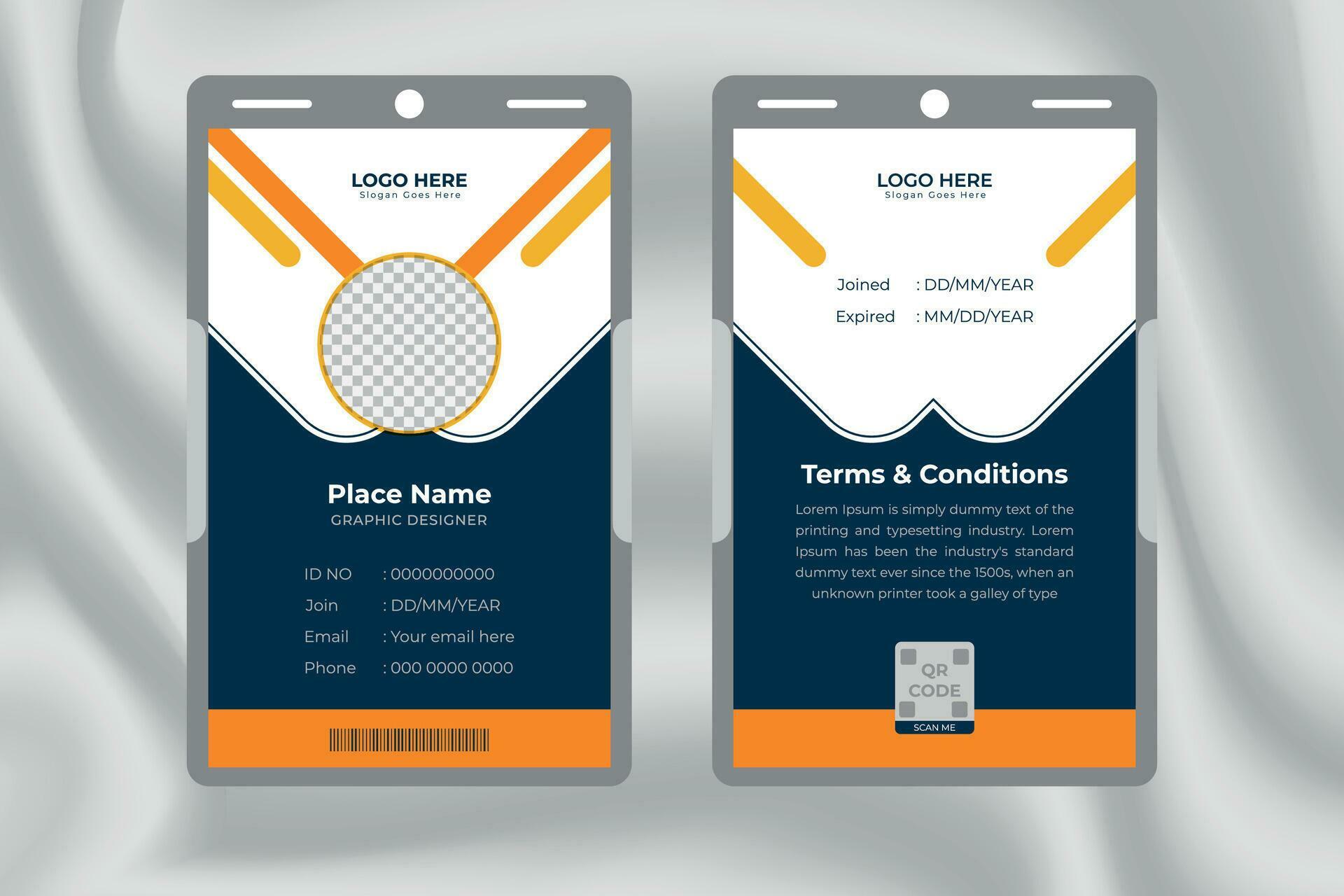 Professional id card design template, corporate business id card design