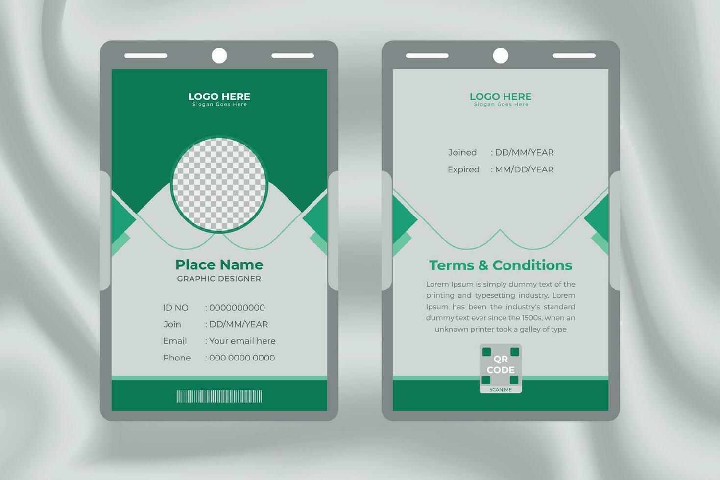 Professional id card design template, corporate business id card design vector