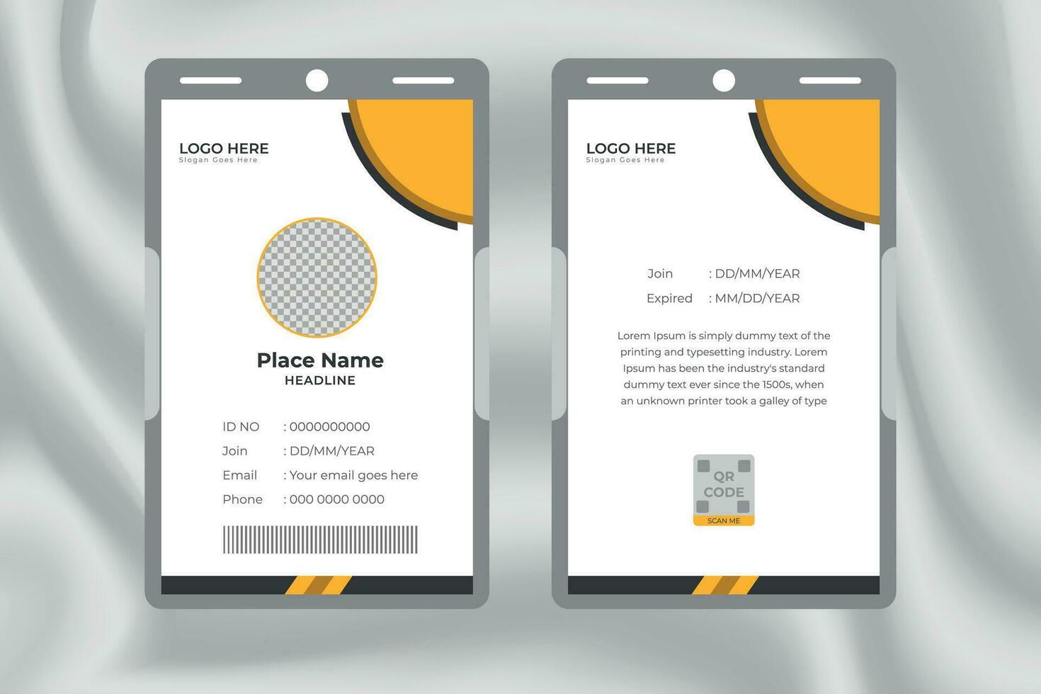 Professional id card design template, corporate business id card design vector