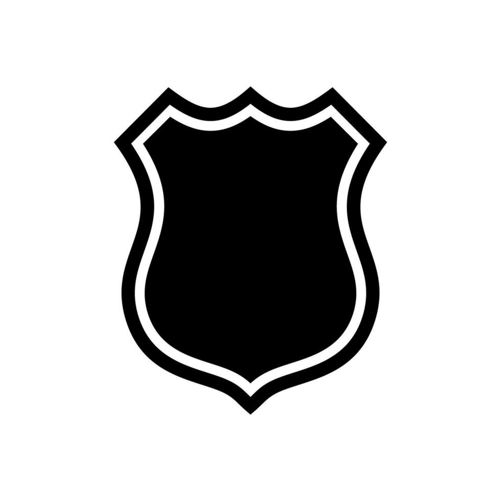 Black shield icon isolated on white background. Vector illustration