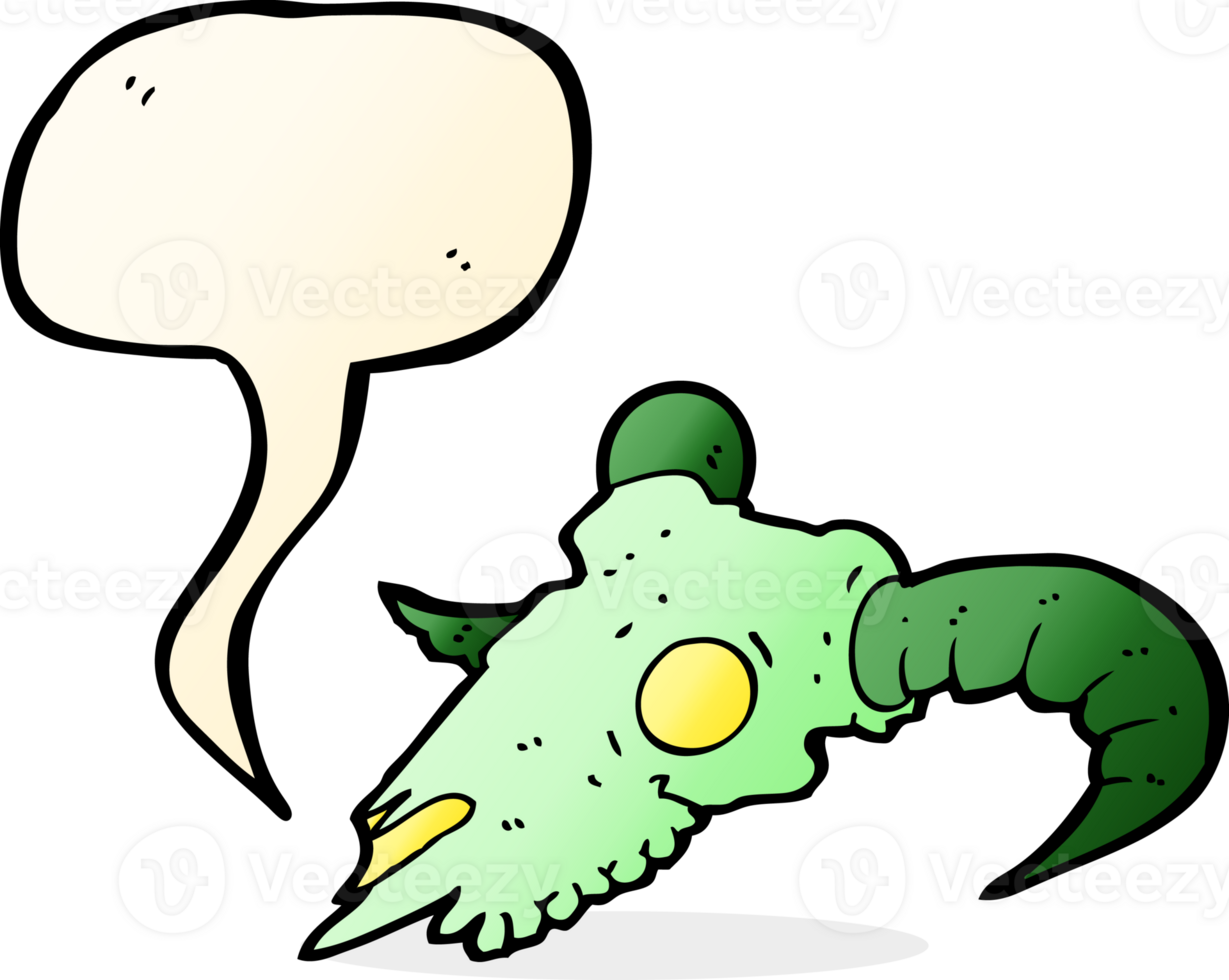cartoon magic ram skull with speech bubble png