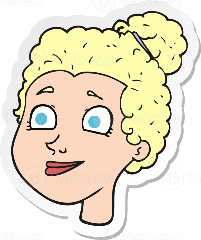 sticker of a cartoon female face png