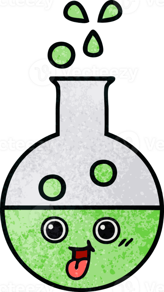 retro grunge texture cartoon test tube png