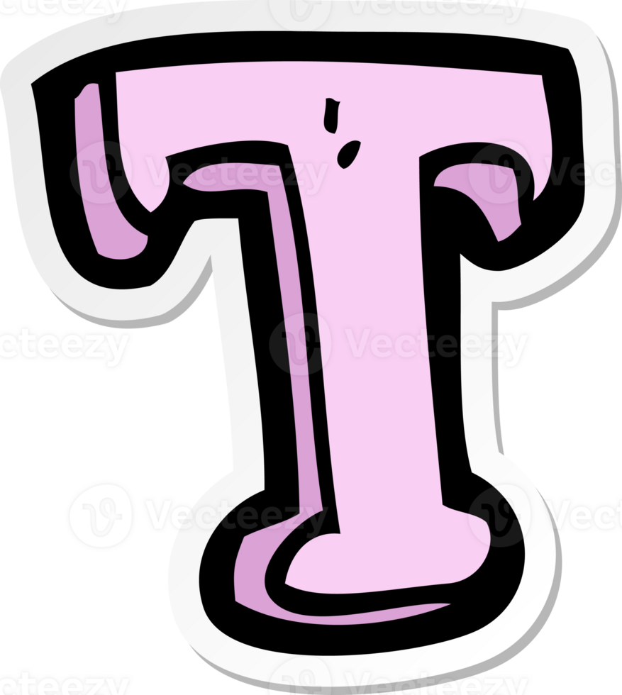 sticker of a cartoon letter T png
