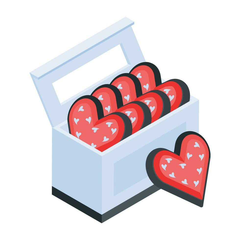 Get this isometric icon of valentine cake vector