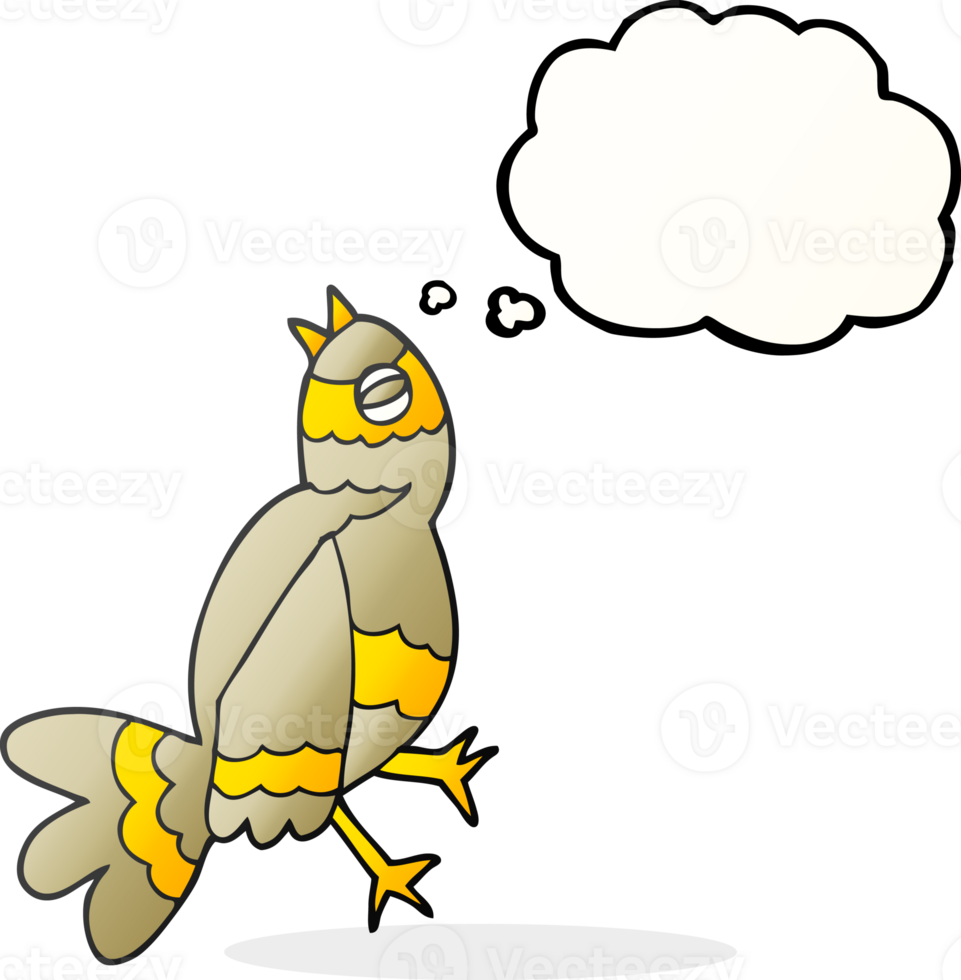 thought bubble cartoon bird png