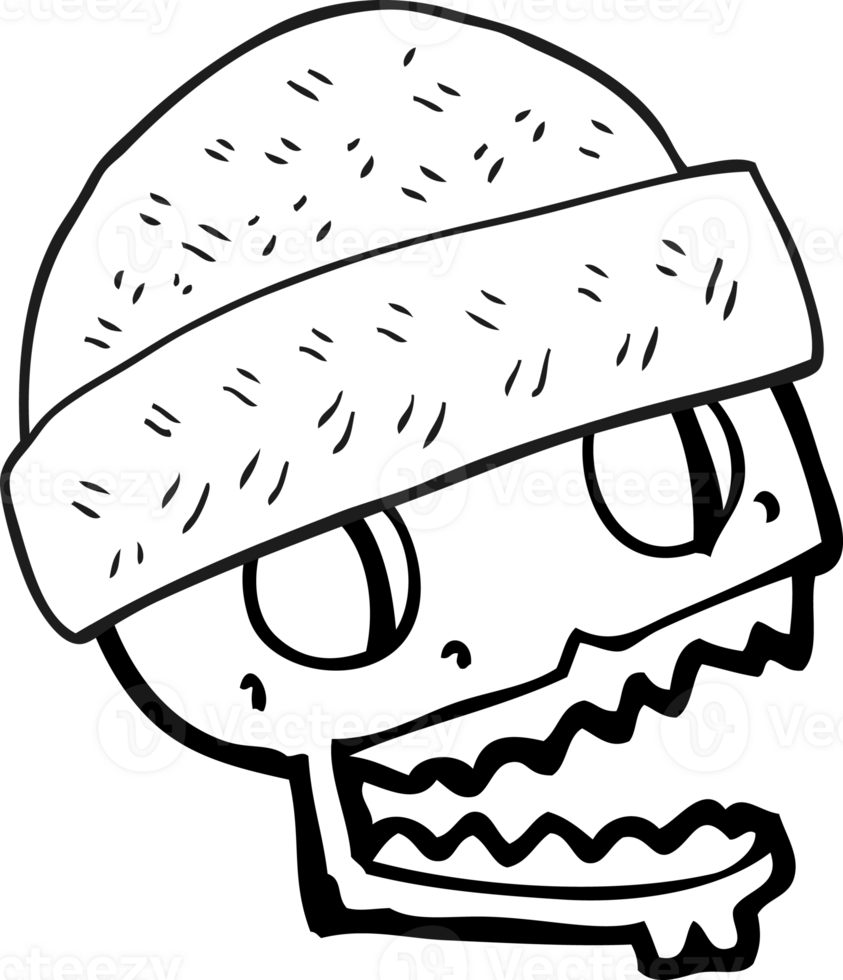 black and white cartoon skull wearing hat png