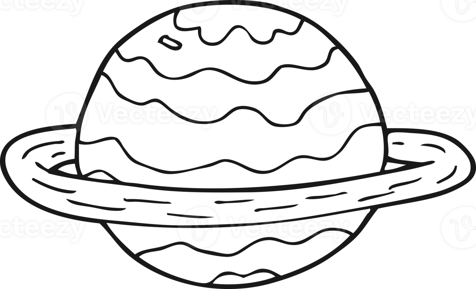 black and white cartoon alien planet png