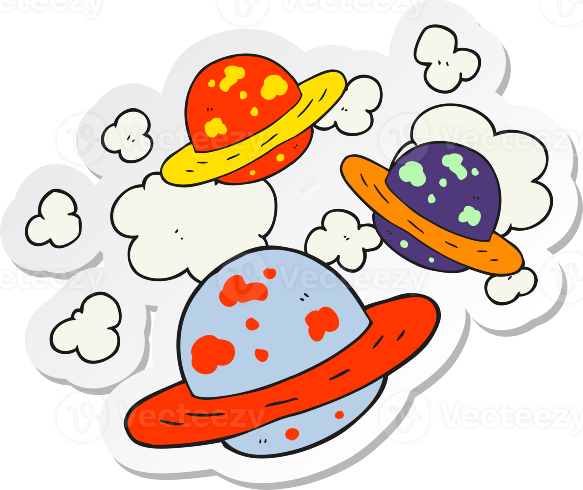 sticker of a cartoon planets png