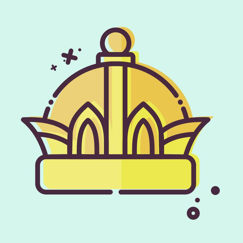 icono corona. relacionado a sombrero símbolo. mbe estilo. sencillo diseño editable. sencillo ilustración vector
