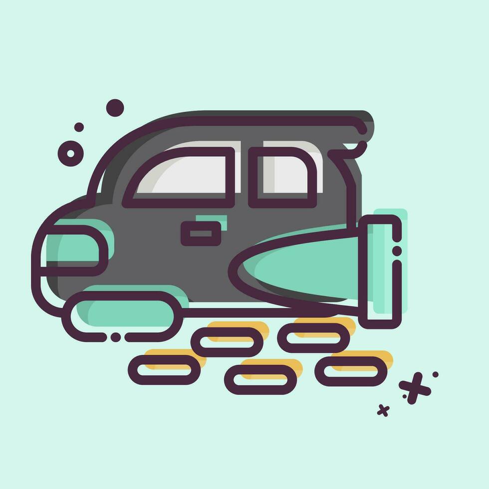 Icon Flying Car. related to Future Technology symbol. MBE style. simple design editable. simple illustration vector