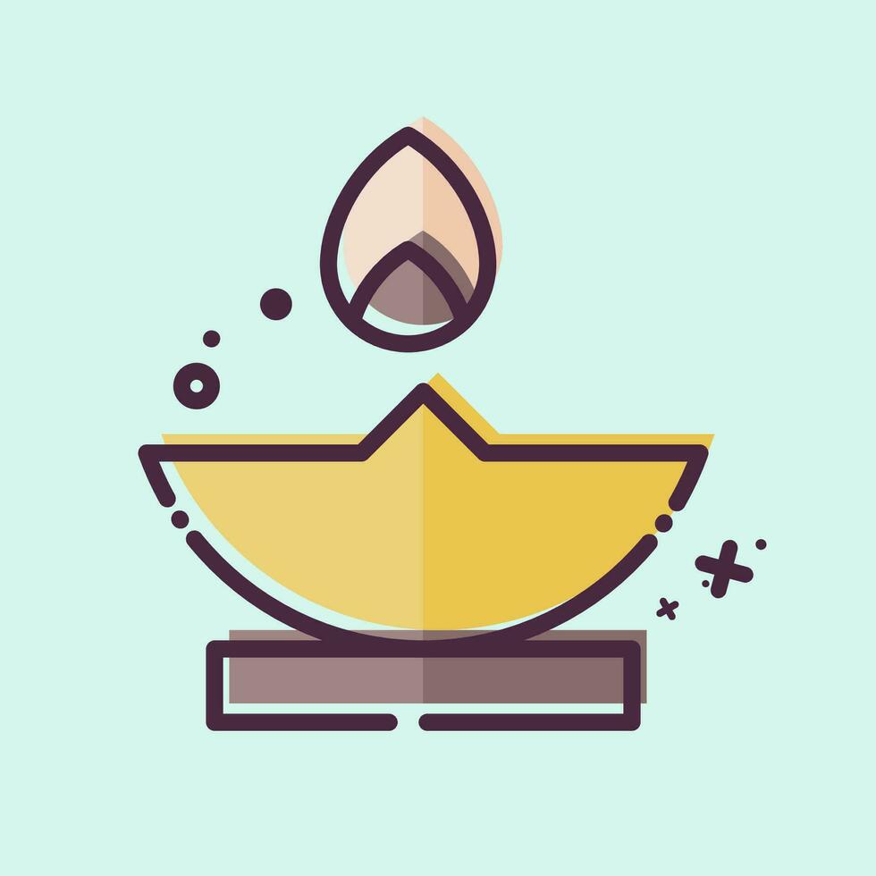 Icon Oil Lamp. related to Ramadan symbol. MBE style. simple design editable. simple illustration vector