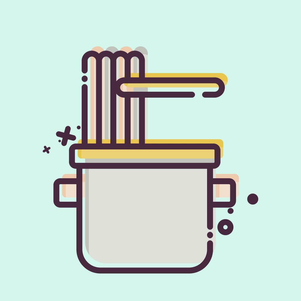 Icon Noodles. related to Cooking symbol. MBE style. simple design editable. simple illustration vector