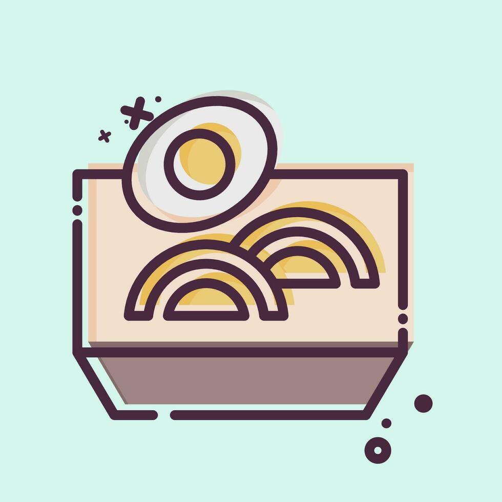 Icon Noodles. related to Chinese New Year symbol. MBE style. simple design editable. simple illustration vector