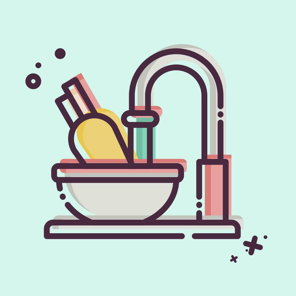 Icon Cleaning. related to Cooking symbol. MBE style. simple design editable. simple illustration vector