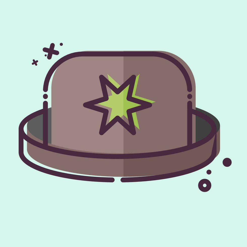 icono jugador de bolos. relacionado a sombrero símbolo. mbe estilo. sencillo diseño editable. sencillo ilustración vector