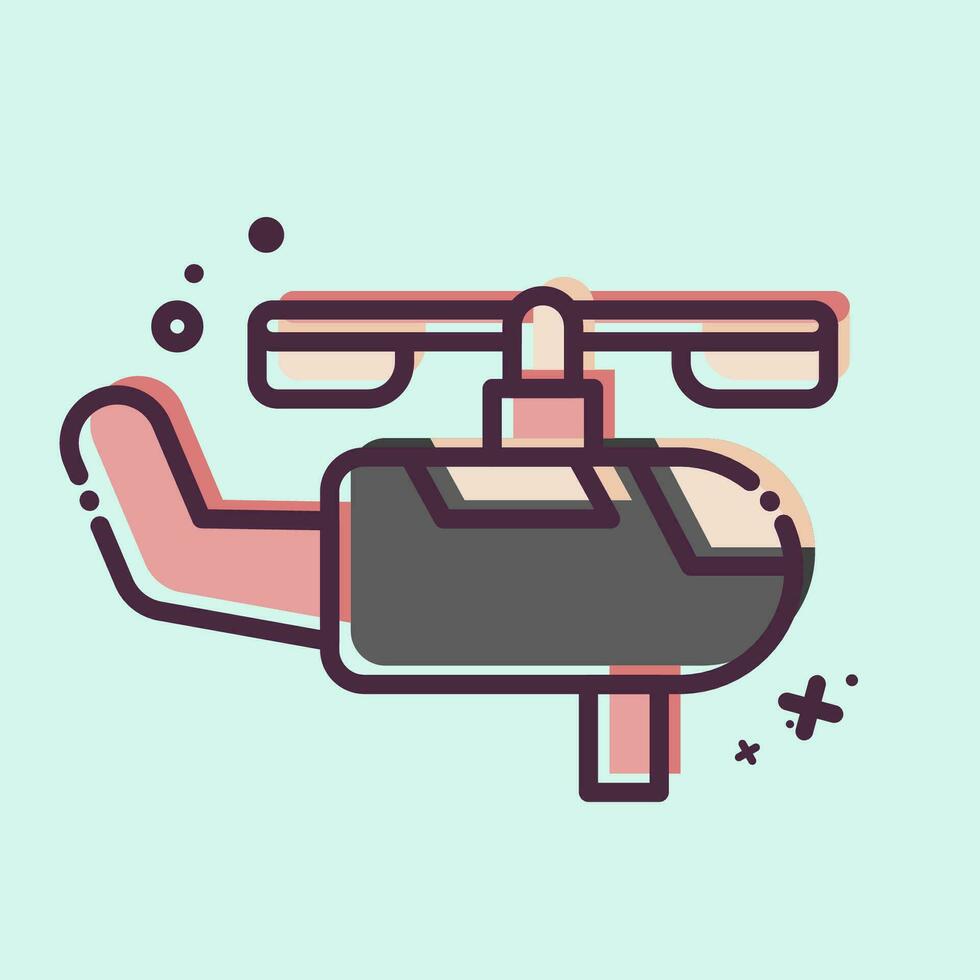 Icon Firefighting Helicopter. related to Firefighter symbol. MBE style. simple design editable. simple illustration vector