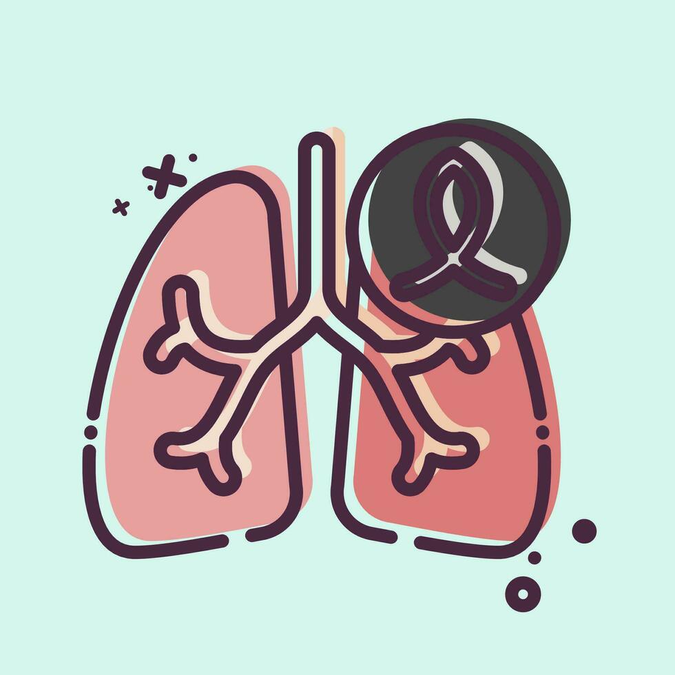 icono cáncer. relacionado a respiratorio terapia símbolo. mbe estilo. sencillo diseño editable. sencillo ilustración vector
