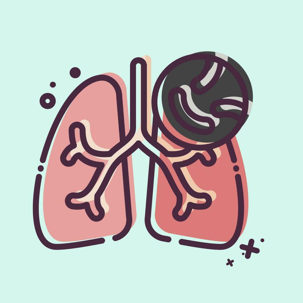 Icon Tuberclosis. related to Respiratory Therapy symbol. MBE style. simple design editable. simple illustration vector