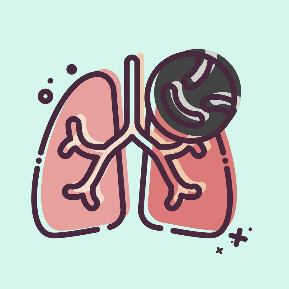 icono tuberculosis. relacionado a respiratorio terapia símbolo. mbe estilo. sencillo diseño editable. sencillo ilustración vector