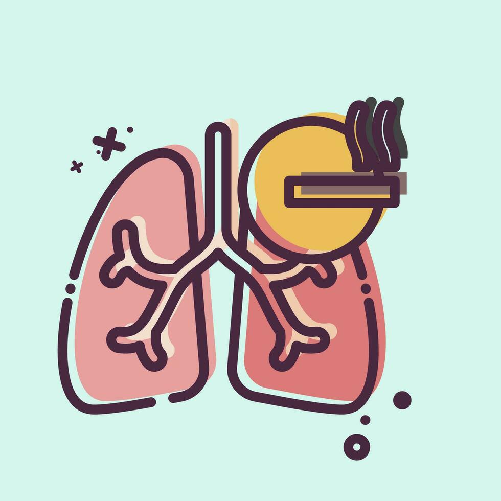 Icon Smoking. related to Respiratory Therapy symbol. MBE style. simple design editable. simple illustration vector