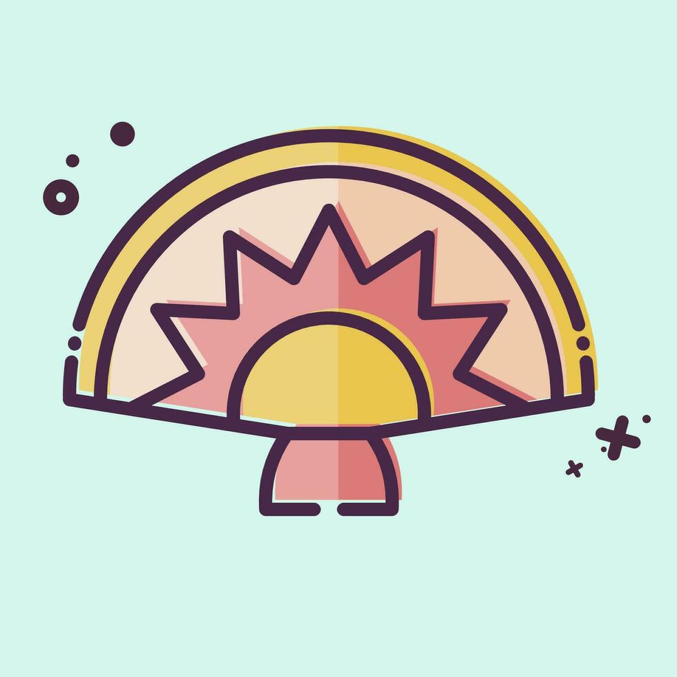 Icon Handheld Fan. related to Spain symbol. MBE style. simple design editable. simple illustration vector