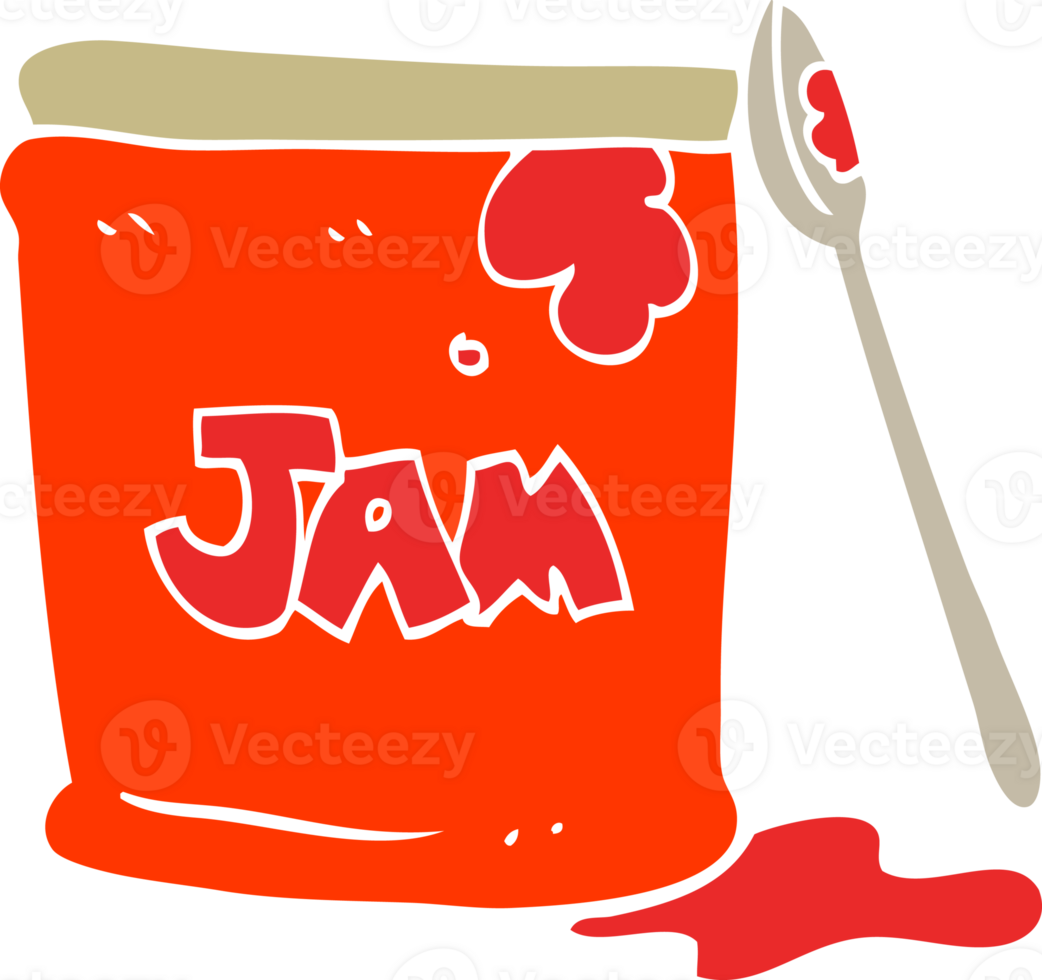 flat color illustration of a cartoon jam jar png