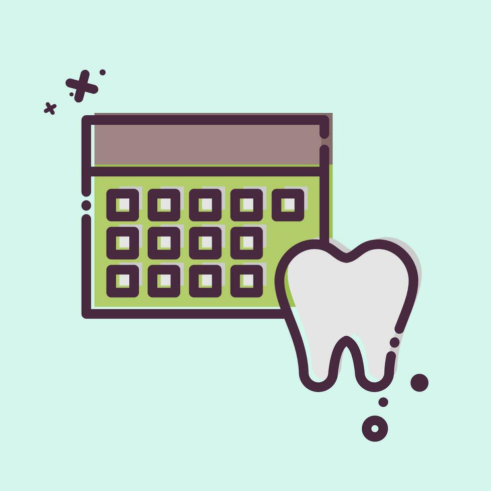Icon Scheduling. related to Dental symbol. MBE style. simple design editable. simple illustration vector