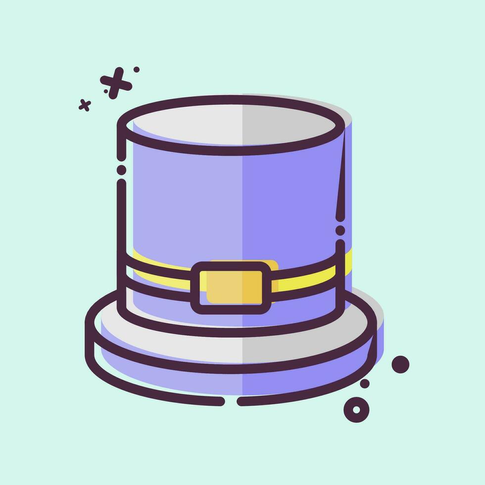 Icon Top Hat. related to Hat symbol. MBE style. simple design editable. simple illustration vector