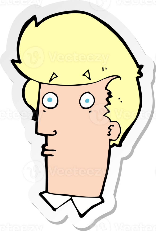 sticker of a cartoon surprised expression png