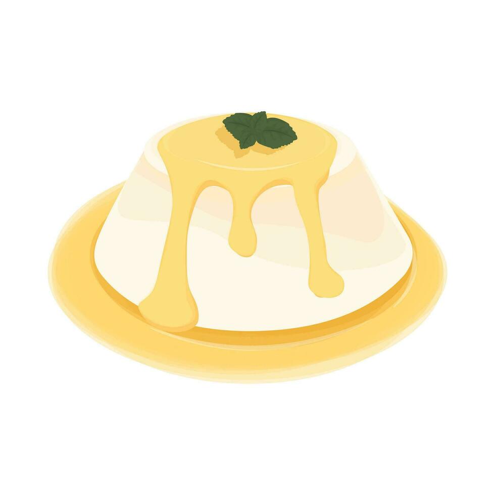 Logo Illustration vector Lemon Panna cotta dessert