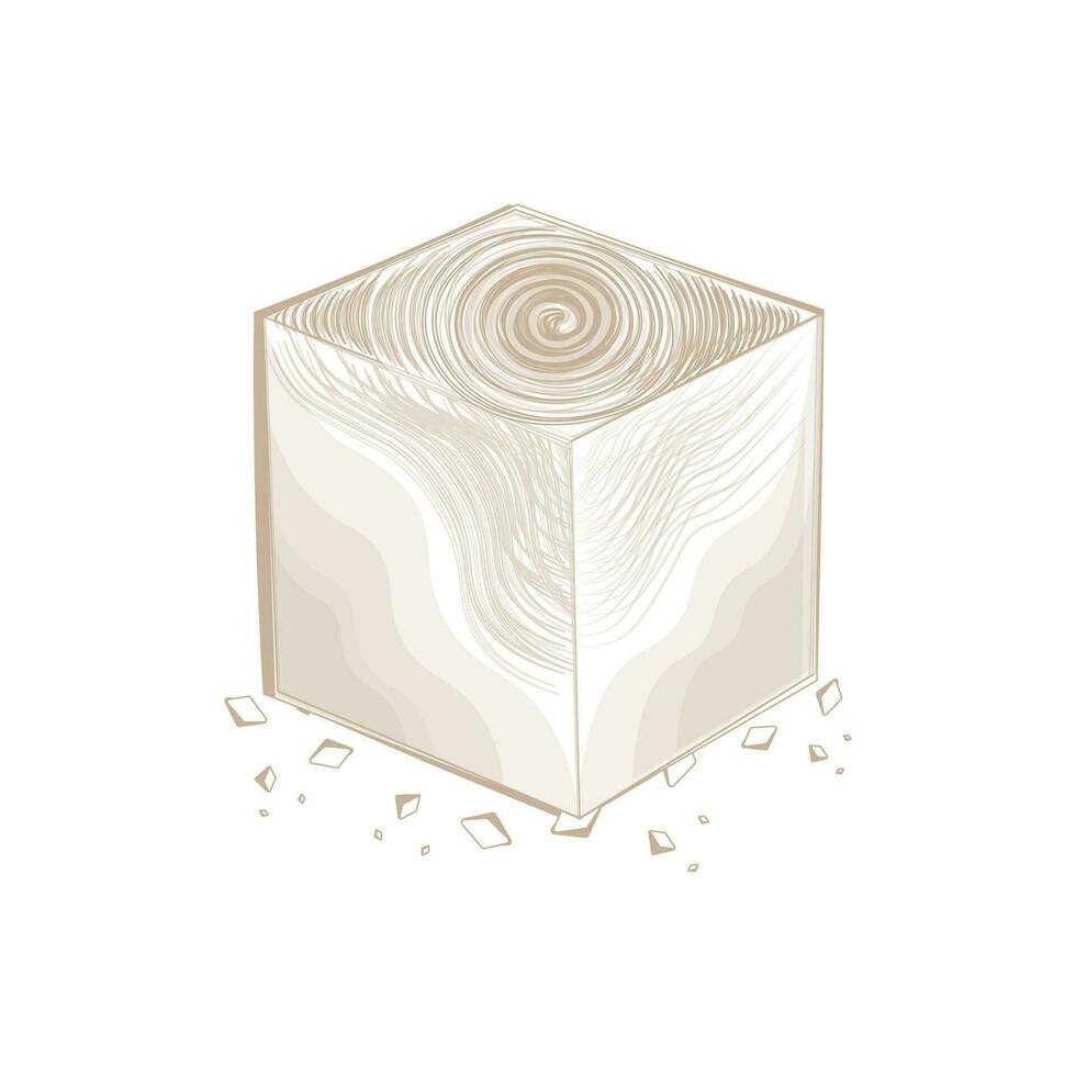 ilustración logo línea Arte cubo cuerno vector