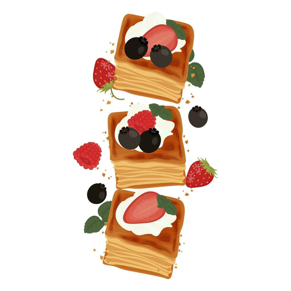 Logo Illustration of Fruit puff pastry levitation vector