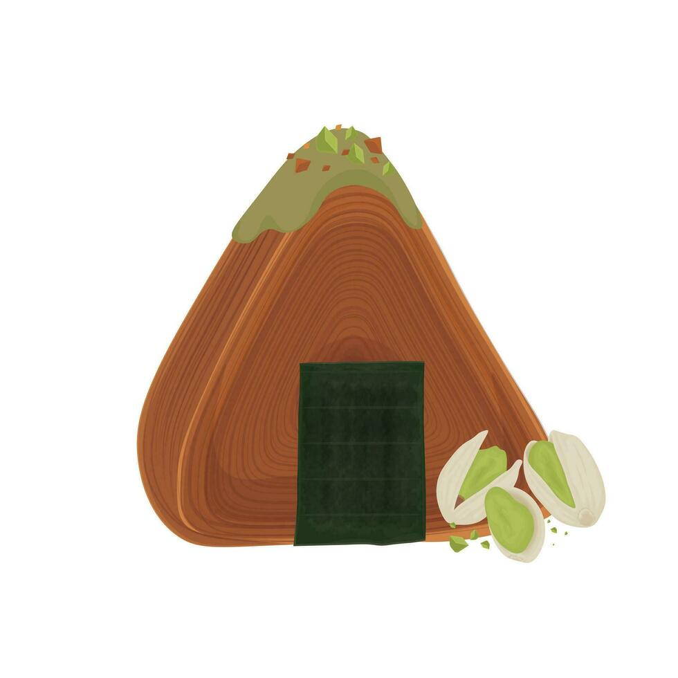 Logo Illustration pistachio croissant onigiri vector