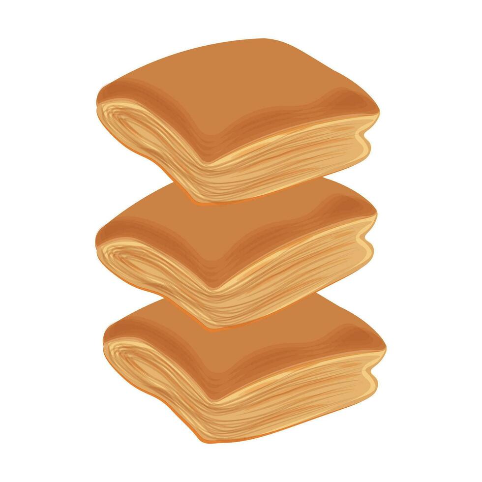 Logo Illustration Pile of puff pastry vector