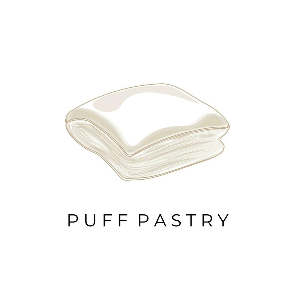 Logo Illustration of line art Puff Pastry vector