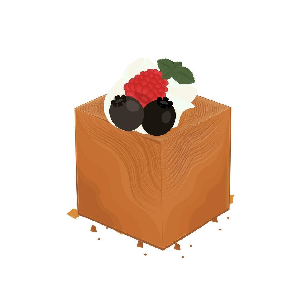 Illustration logo of a delicious croissant cube vector